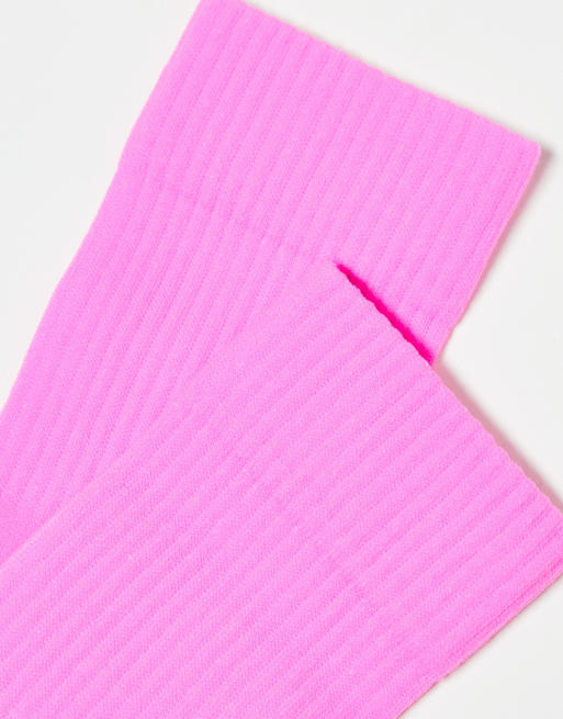 4505 3 Pack Running Socks With Elasticated Arch Support And Anti Bacterial Finish In Neon Pink