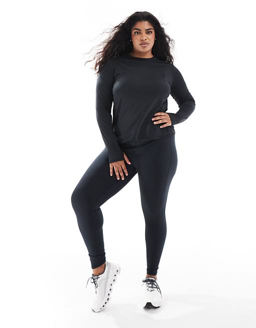 4505 Curve Icon Active Quick Dry Long Sleeve Running Top In Black