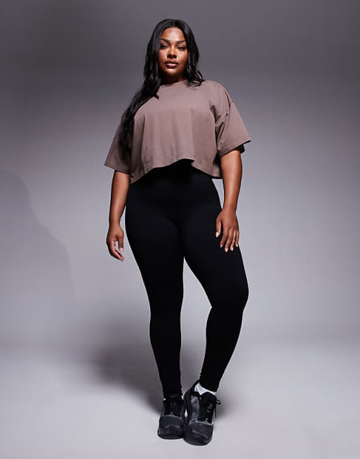 4505 Curve Icon Heavyweight Cotton Cropped T-shirt With Quick Dry Finish In Washed Taupe