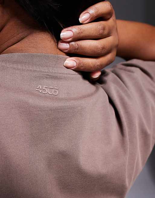 4505 Curve Icon Heavyweight Cotton Cropped T-shirt With Quick Dry Finish In Washed Taupe