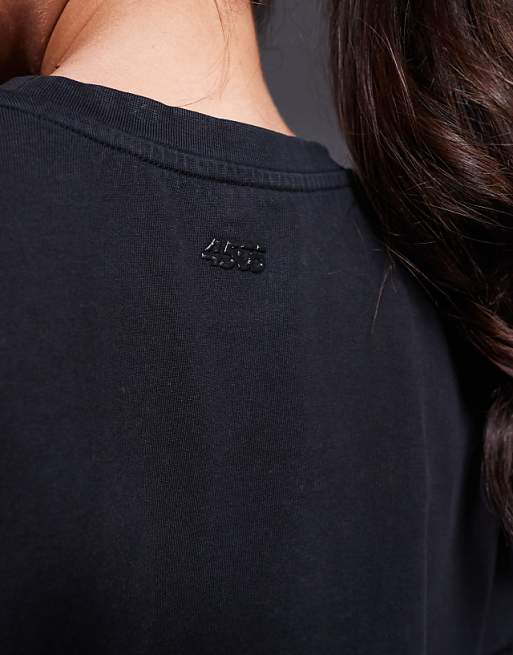 4505 Curve Icon Heavyweight Cotton Cropped T-shirt With Quick Dry Finish In Washed Black