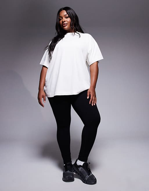 4505 Curve Icon Heavyweight Cotton Oversized T-shirt With Quick Dry Finish In Vintage White