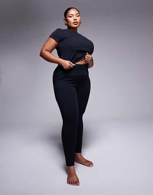 4505 Curve Icon soft touch high waist yoga legging in black