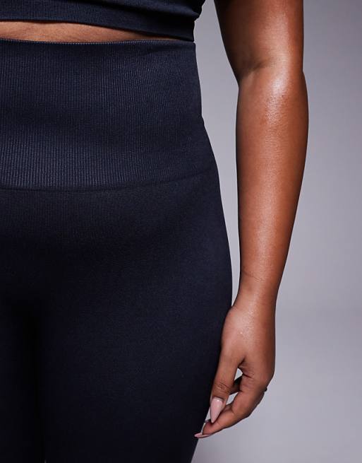 4505 Curve Smooth Seamless High Waist Gym Legging In Washed Black