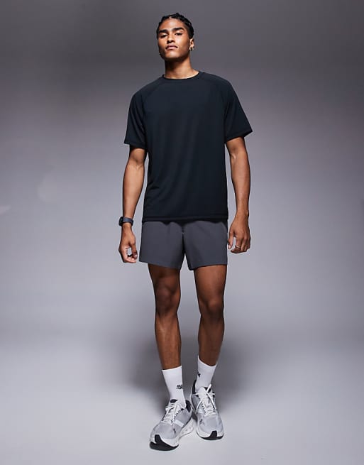 4505 Heavy Lifting Quick Dry Back Print Performance T-shirt In Black
