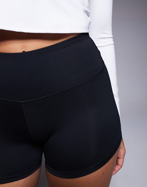 4505 Hourglass Icon Soft Touch High Waist 3 Inch Booty Short In Black