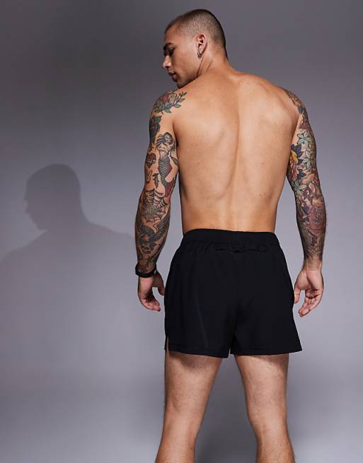 4505 Icon 3 Inch Quick Dry Running Shorts With Back Phone Pocket In Black