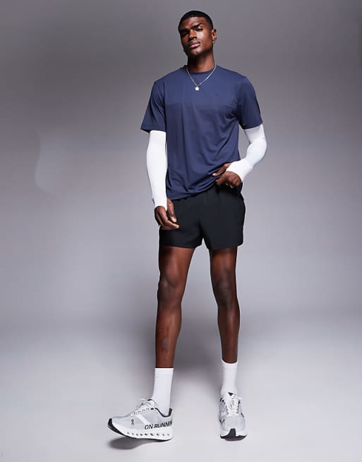 4505 Icon 3 Inch Quick Dry Running Shorts With Back Phone Pocket 2 Pack In Black And Light Blue