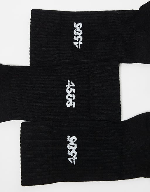4505 Icon 3 Pack Anti Bacterial Crew Sport Socks In Black
