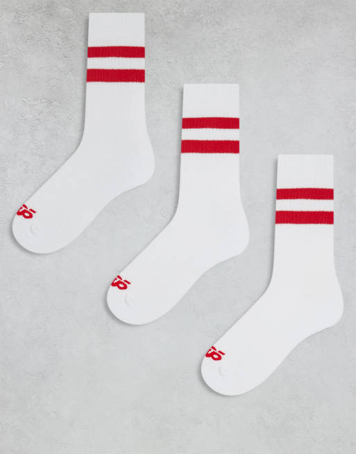 4505 Icon 5 Inch Training Short With 2 Stripe Crew Sock In Red