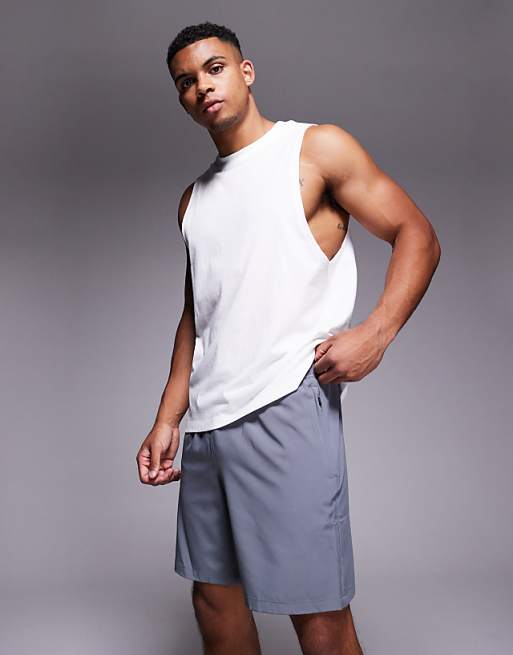 4505 Icon 7 Inch Quick Dry Training Shorts With Zip Pockets In Grey
