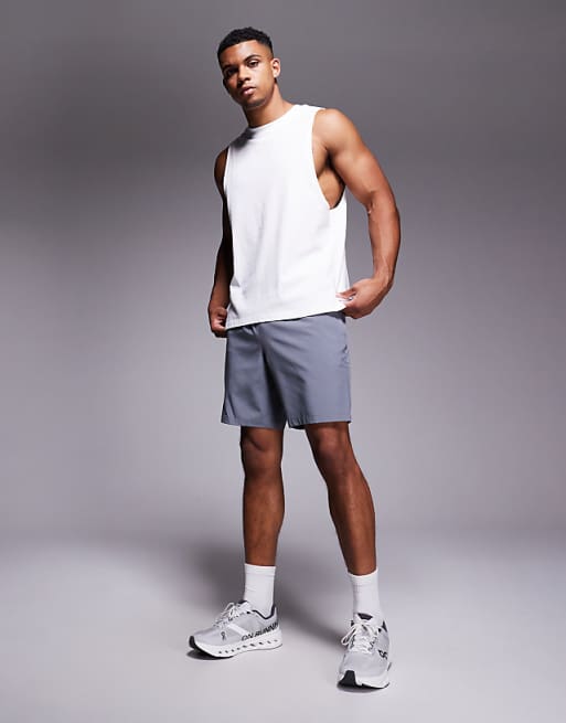 4505 Icon 7 inch quick dry training shorts with zip pockets in grey