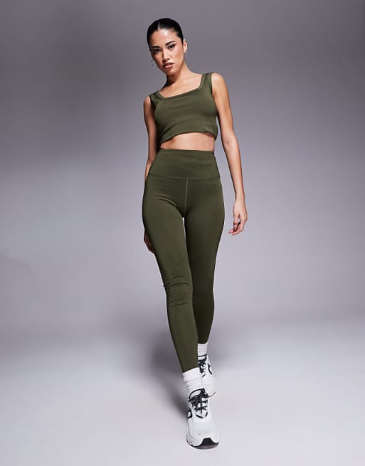 4505 Icon Active Bum Sculpt High Waist Gym Legging With Inner Pocket In Khaki