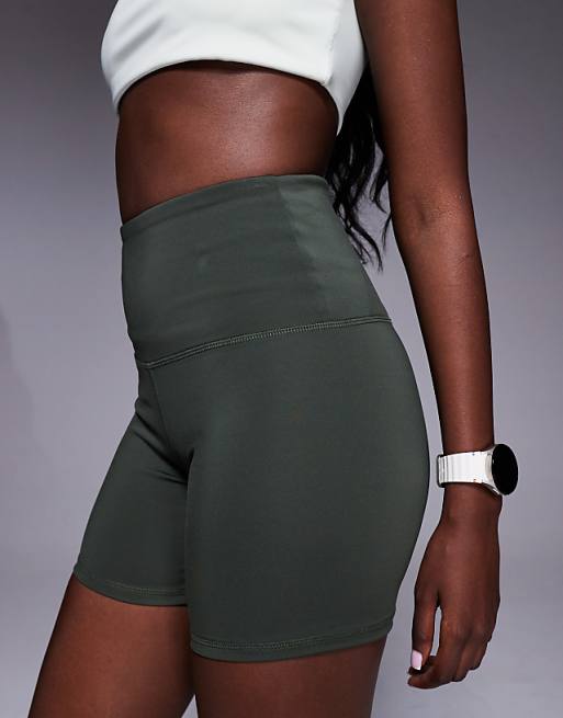 4505 Icon Active High Waist 5 Inch Legging Short With Zip Phone Pocket In Dark Green