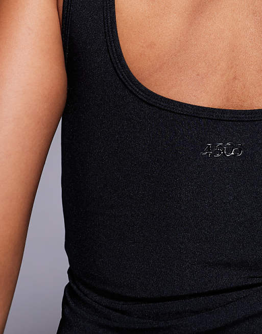 4505 Icon Active Slightly Cropped Vest In Black High Shine