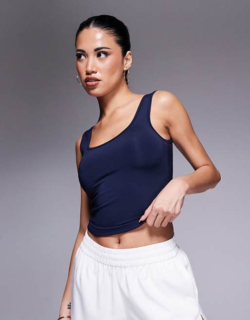 4505 Icon active slightly cropped vest in deep navy