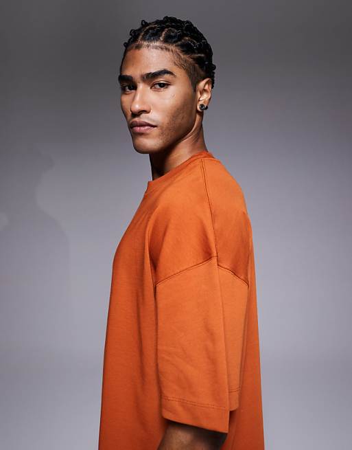 4505 Icon Boxy Heavyweight Cotton T-shirt With Quick Dry Finish In Terracotta