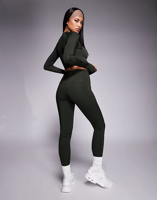 4505 Icon Bum Sculpt Gym Legging With Inner Pocket In Dark Khaki