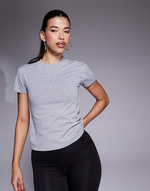 4505 Icon cotton boxy t-shirt with quick dry finish in grey marl