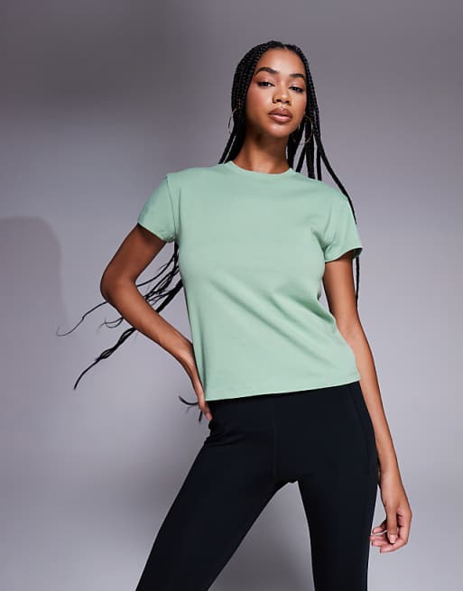4505 Icon Cotton Boxy T-shirt With Quick Dry Finish In Matcha