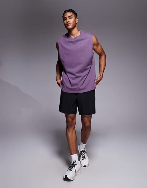 4505 Icon Cotton Oversized Pump Training Tank With Quick Dry Finish In Heather
