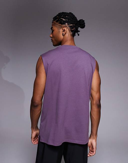 4505 Icon Cotton Oversized Pump Training Tank With Quick Dry Finish In Heather