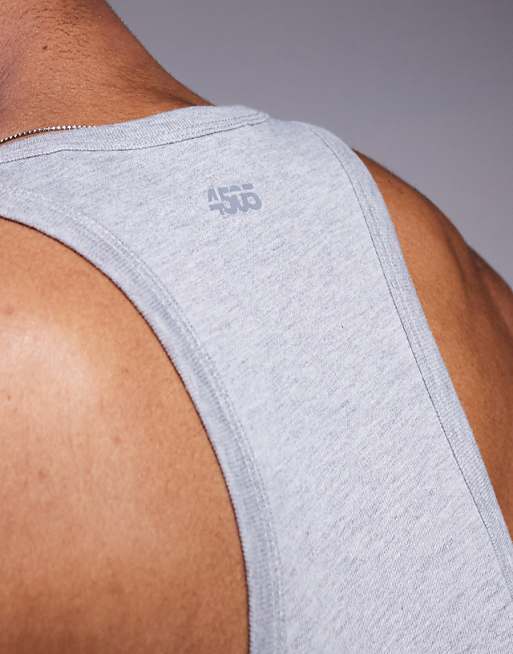 4505 Icon Cotton Stringer Vest With Quick Dry Finish In Grey