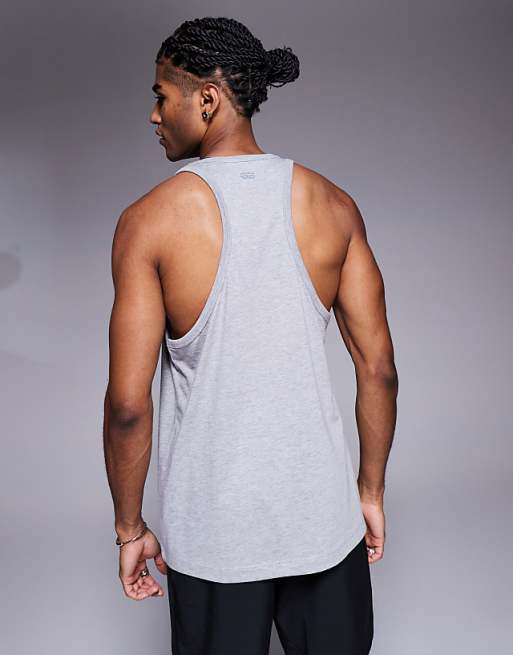 4505 Icon Cotton Stringer Vest With Quick Dry Finish In Grey