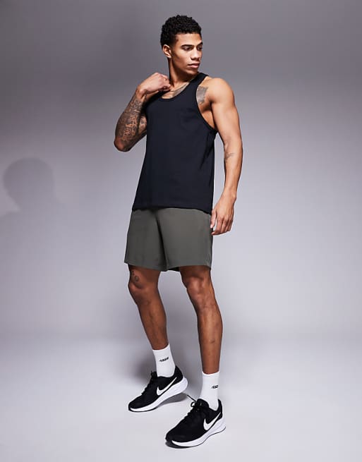 4505 Icon Cotton Stringer Vest With Quick Dry Finish In Black