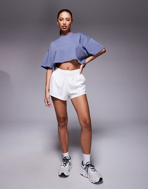 4505 Icon Heavyweight Cotton Cropped T-shirt With Quick Dry Finish In Cornflower