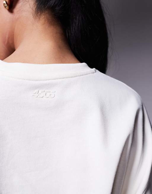 4505 Icon Heavyweight Cotton Cropped T-shirt With Quick Dry Finish In Vintage White