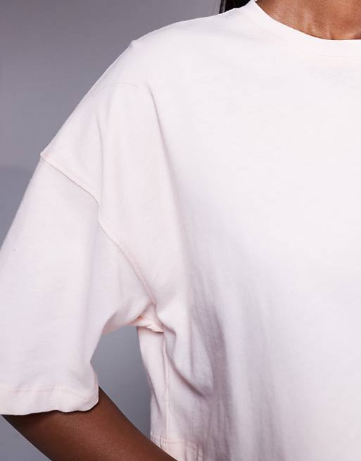 4505 Icon Heavyweight Cotton Cropped T-shirt With Quick Dry Finish In Light Pink