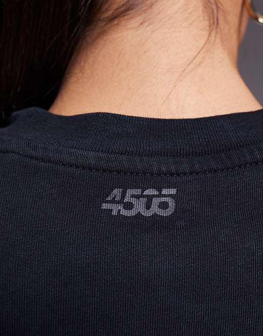 4505 Icon Heavyweight Cotton Oversized T-shirt With Quick Dry Finish In Washed Black