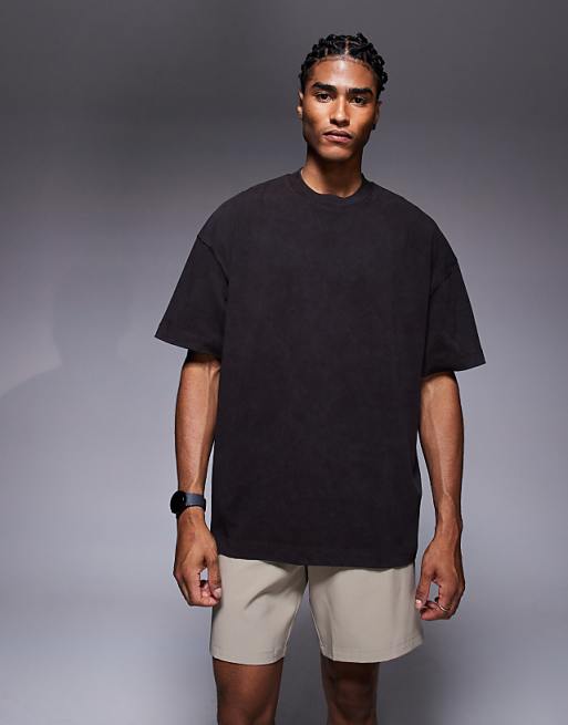 4505 Icon Heavyweight Cotton Oversized T-shirt With Quick Dry Finish In Washed Brown