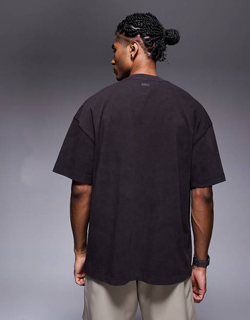 4505 Icon Heavyweight Cotton Oversized T-shirt With Quick Dry Finish In Washed Brown