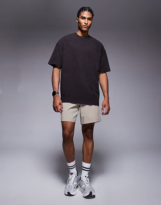 4505 Icon heavyweight cotton oversized t-shirt with quick dry finish in washed brown