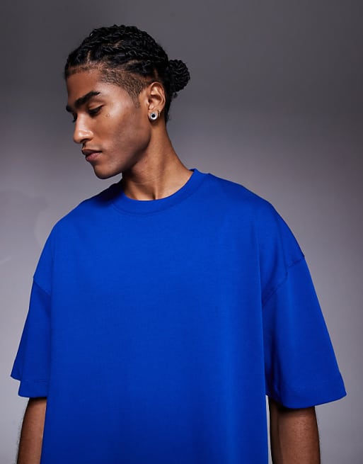 4505 Icon Heavyweight Cotton Oversized T-shirt With Quick Dry Finish In Cobalt Blue