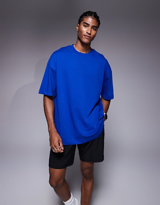 4505 Icon heavyweight cotton oversized t-shirt with quick dry finish in cobalt blue