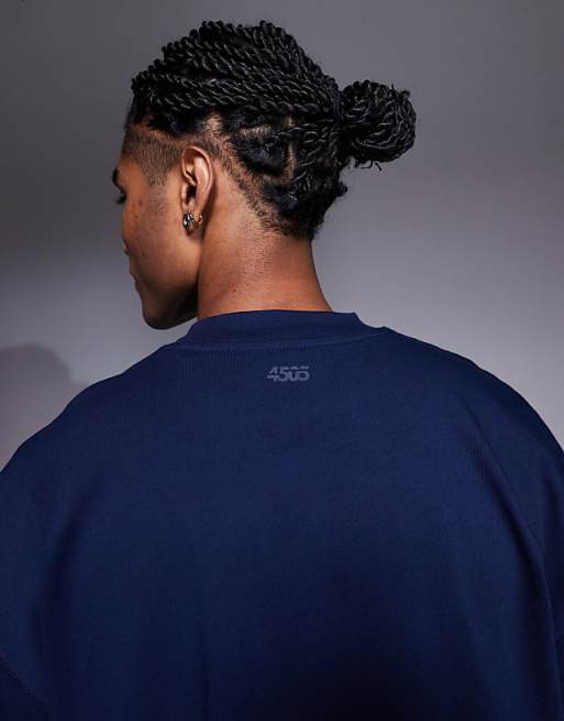 4505 Icon Heavyweight Cotton Oversized T-shirt With Quick Dry Finish In Midnight Navy