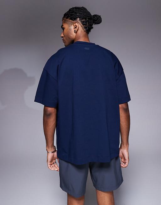 4505 Icon Heavyweight Cotton Oversized T-shirt With Quick Dry Finish In Midnight Navy