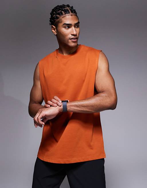 4505 Icon oversized cotton pump training tank with quick dry finish in terracotta