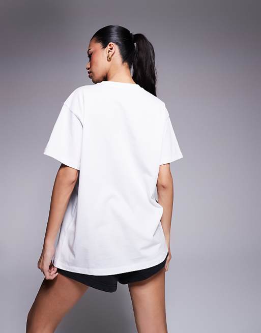 4505 Icon Oversized Cotton T-shirt With Quick Dry Finish In White