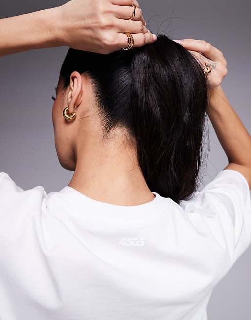 4505 Icon Oversized Cotton T-shirt With Quick Dry Finish In White