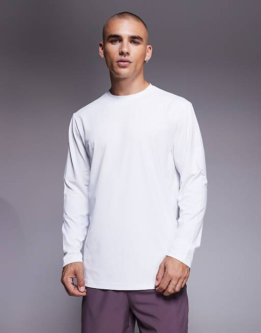 4505 Icon quick dry mesh long sleeve training t-shirt in white
