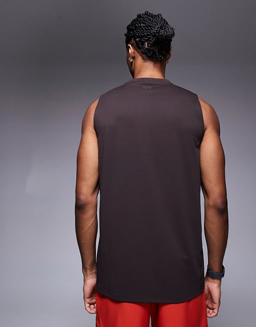 4505 Icon Quick Dry Mesh Training Tank In Coffee