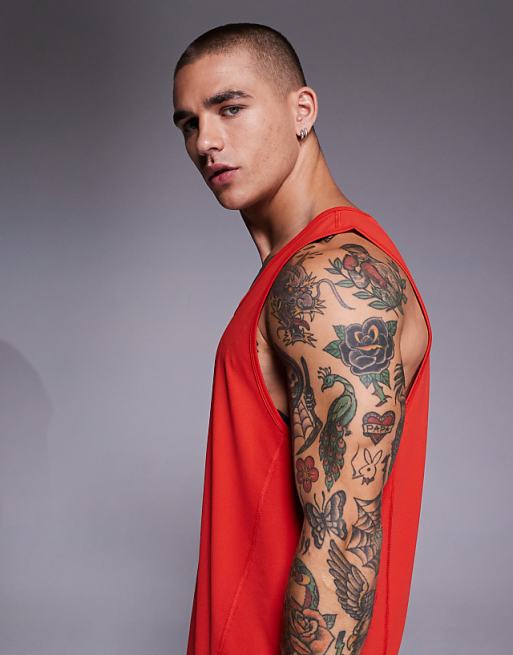 4505 Icon Quick Dry Mesh Training Vest With Racer Back In Red