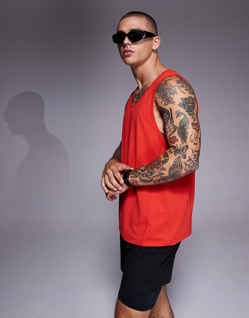 4505 Icon quick dry mesh training vest with racer back in red