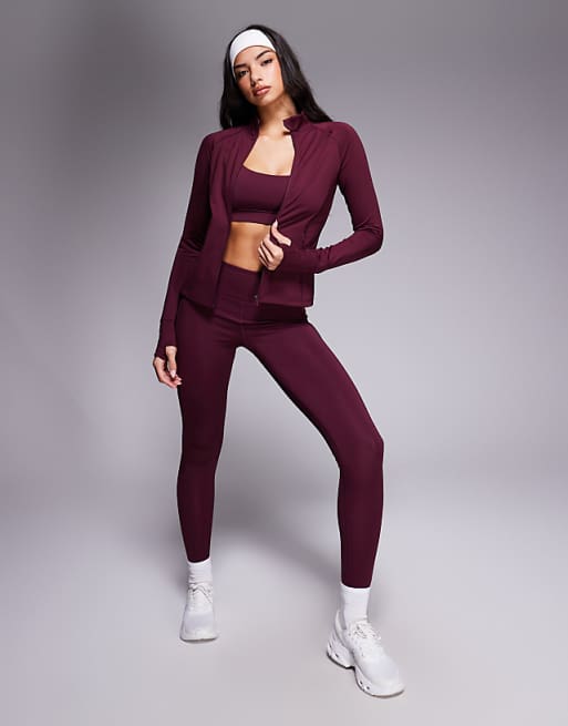 4505 Icon Sculpting Active Co-ord In Mulberry