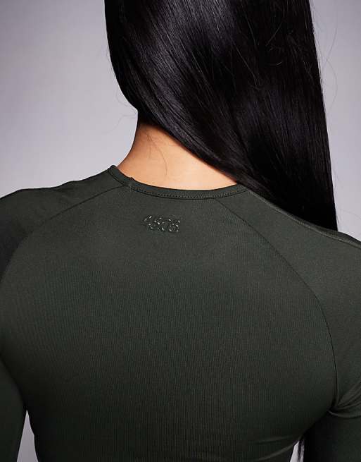 4505 Icon Slim Fit Active Long Sleeve Top In Dark Khaki