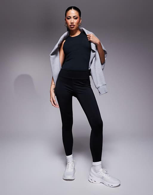 4505 Icon Soft Touch High Neck Vest With Inner Bra And Removable Padding In Black